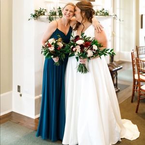 Jenny Yoo Caspian Sea V Neck Spaghetti Strap